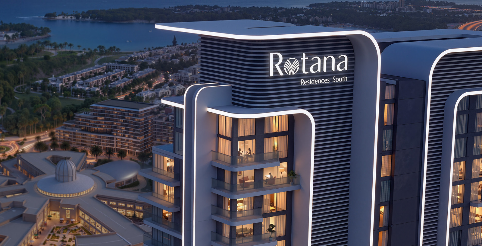 Resort-style amenities at Rotana Residences South Tower on Al Reem Island Abu Dhabi including landscaped outdoor areas and leisure facilities